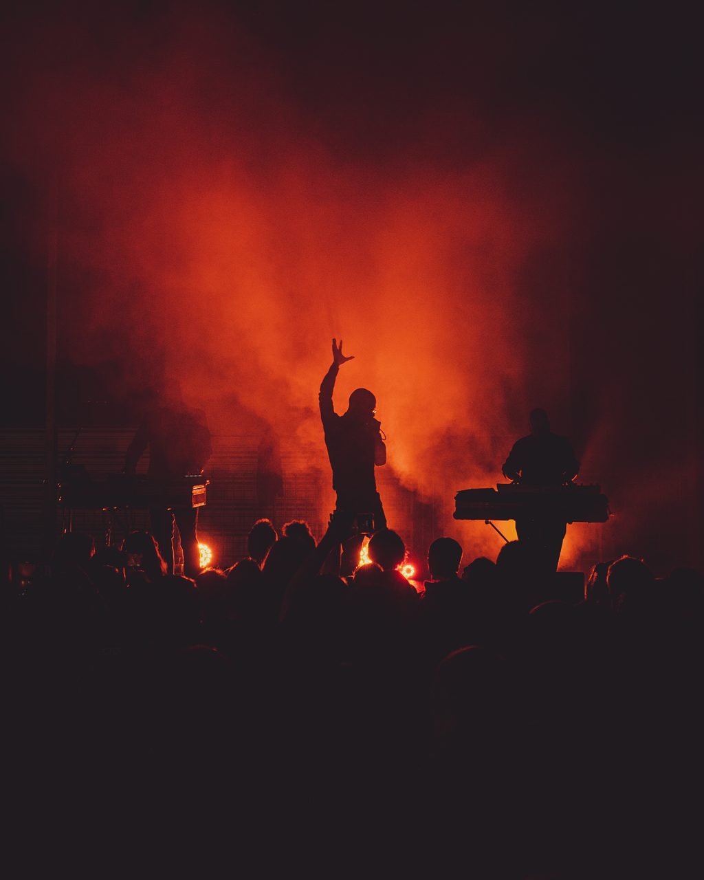 Covenant performing live.
